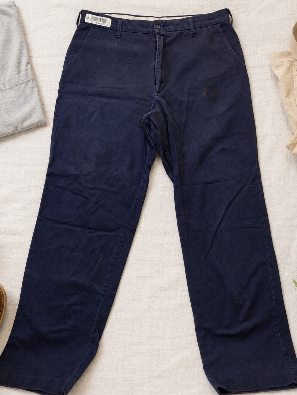 UniFirst 38x34 Navy Cotton Work Pants Industrial Mechanic Utility Workwear